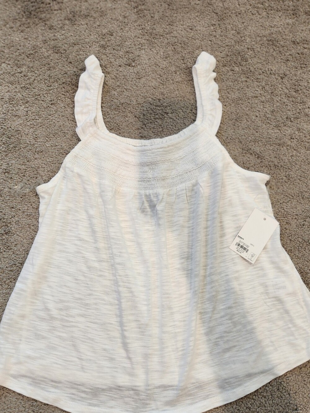 Kohl's White Ruffle Strap Tank Top